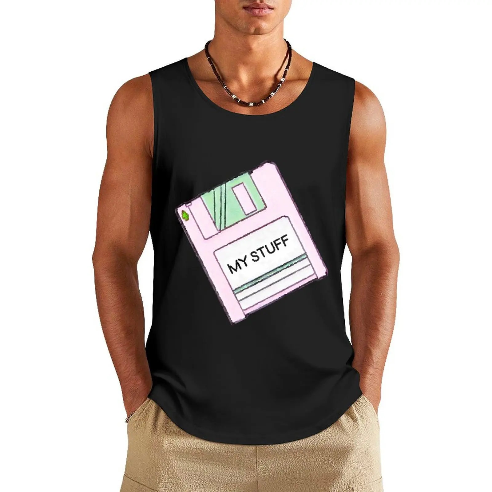 

My Stuff - Floppy Disk Tank Top singlet for men muscular man