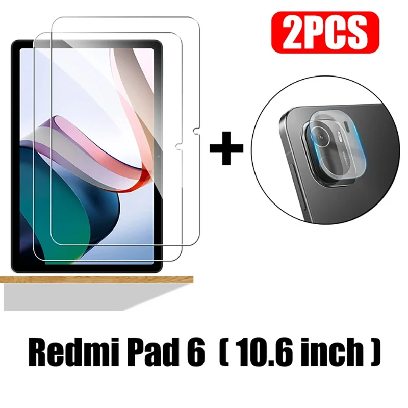 

2 Pieces HD For Redmi Pad 10.6inch Tablet Protective Film Scratch Proof Tempered Glass Screen Protector With lens film