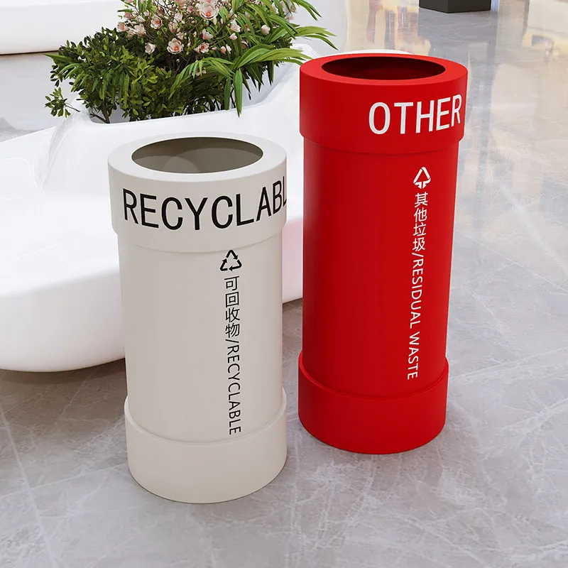 Cinema industrial wind trash can commercial large capacity number outdoor creative