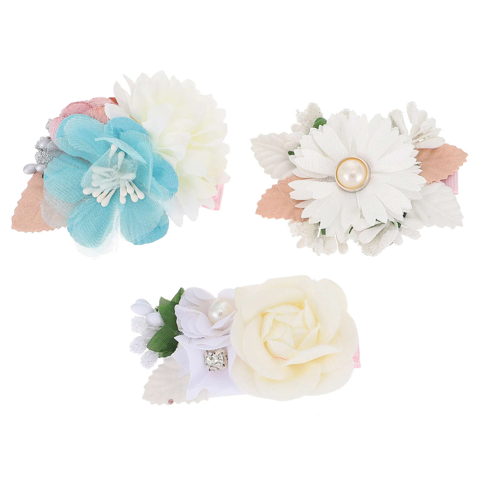 

3 шт., заколки для волос с искусственными цветами, красивый цветочный декор, детские головные уборы, аксессуары, имитация невесты, подружки невесты, элегантные