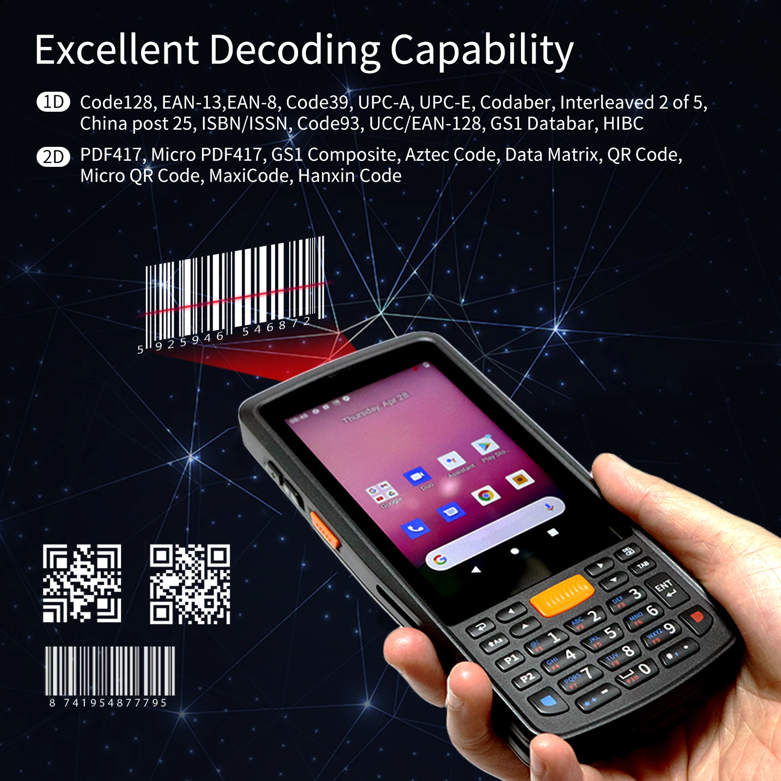 Imagem -02 - Rugline Pda Android 11 Robusto 1d 2d Handheld Barcode Scanner Coletor de Dados Wifi 4g Gps Pda Barcode Reader Pos Warehouseterminal