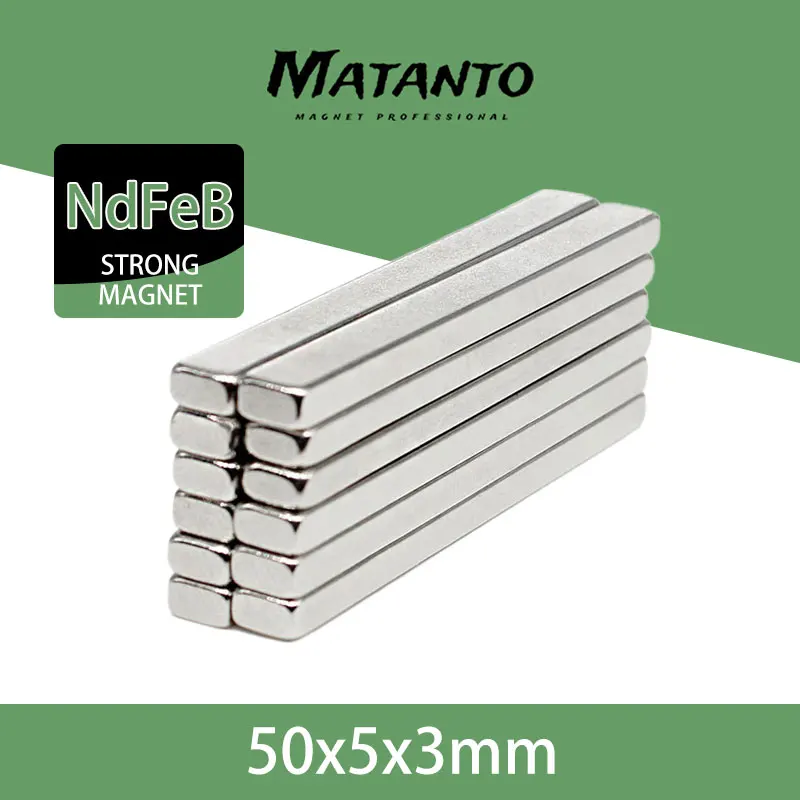 5-80PCS 50x5x3mm Quadrate Rare Earth Neodymium Magnet N35 Block Strong Powerful Magnets 50x5x3 Permanent Magnet 50*5*3