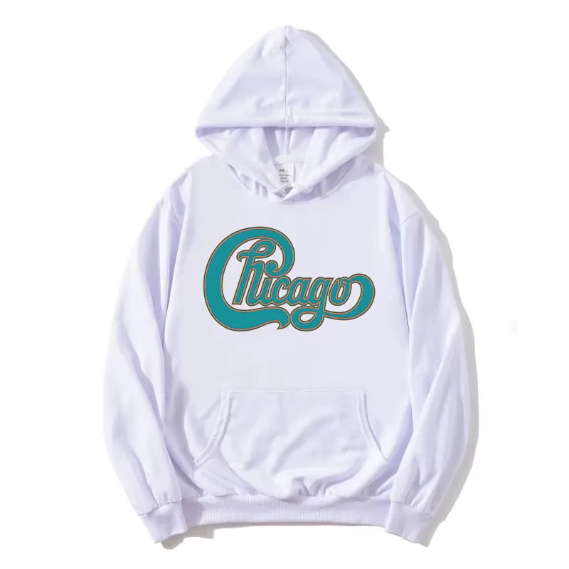 女性/男性 トップス シカゴ ライブ イン ベガス パーカー シカゴ アメリカ バンド グラフィック スウェットシャツ ルーズ カジュアル グラフィック プリント プルオーバー