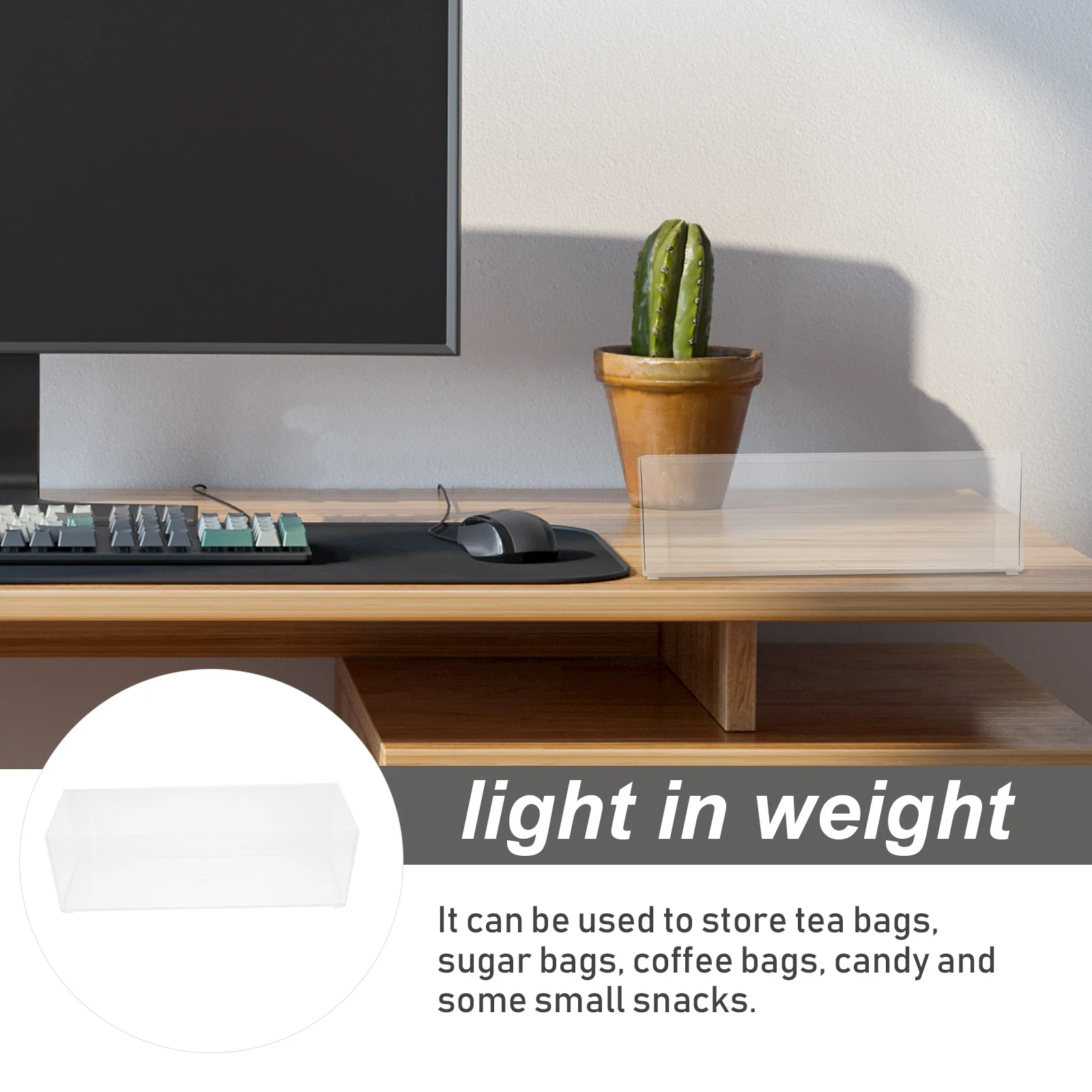 

Reliable Tea Bag Organizer Desktop Storage Box PP Material Multi-Function Tea Coffee Bag Container for Home Office