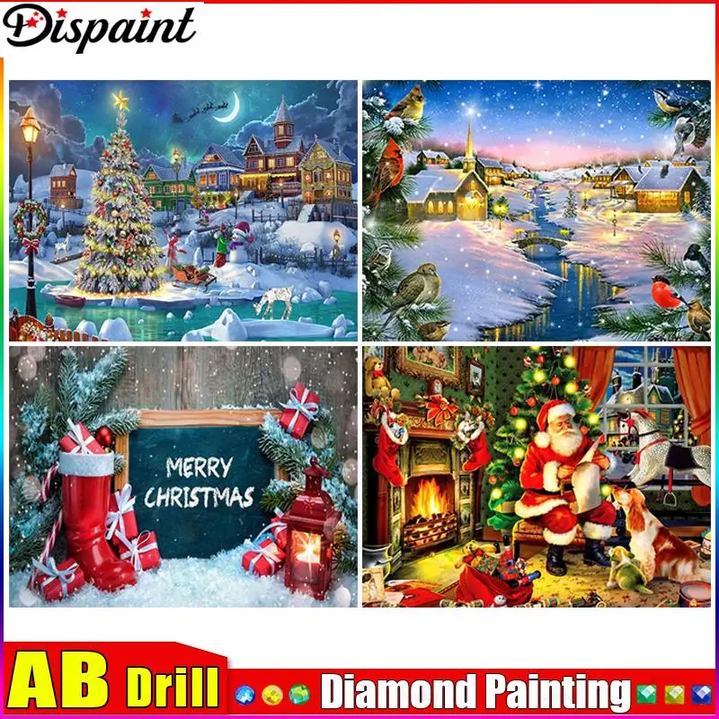 

Dispaint AB Алмазная картина Полный квадратный/круглый дрель 5D DIY "Дом на дереве Луна" Алмазная вышивка горный хрусталь Декор для вышивки крестом