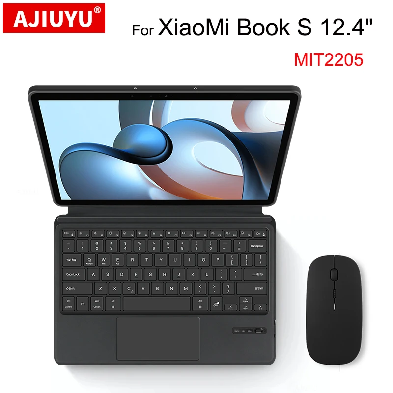 

Keyboard Case For XIAOMI BOOK S 12.4" 2022 MIT2205 Mi Book S Protective Cover Arabic Portuguese Spanish Russian French Hebrew