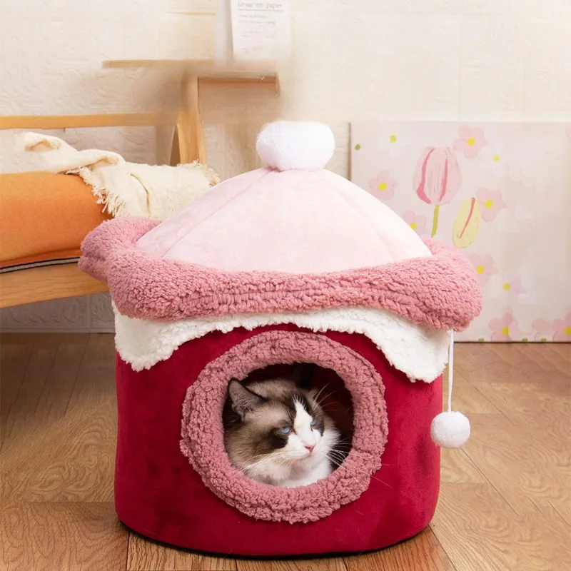 40x40cm New Ice Cream Pet Nest Cute Princess Dog Cat House Dog Accessories Cat House Comfortable Nest Dog Kennel Pet Accessories