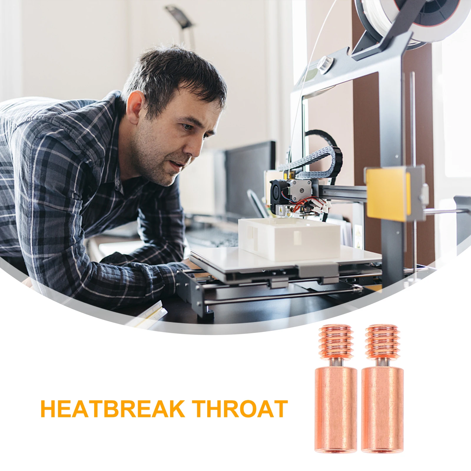 

2Pcs Bi-Metal Heatbreak Copper Alloy Heat Break Throat 3D Printer Parts Accessories Bi-Metal Heatbreak Heat Break