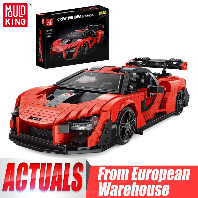Mould King 10007 jouets de voiture technique le rouge Senna Sport voiture de course bloc de construction assemblage modèle de voiture brique enfants cadeau de noël