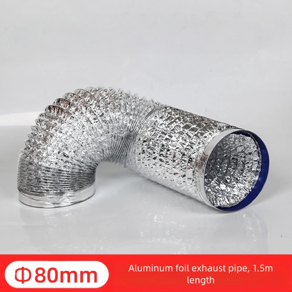 Flexible Ducting Aluminum Foil Duct Indoor Air Quality Optimal Temperature Control Adjustable Length Fire-Retardant Coating