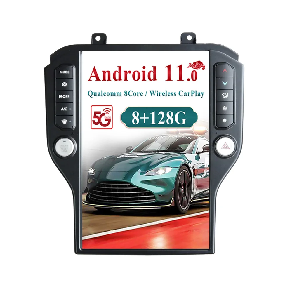 

14,5-дюймовый авто CarPlay Android 13.0 для Ford Mustang 2015-2023 Автомобильный мультимедийный радиоплеер GPS-навигация стерео HD головное устройство