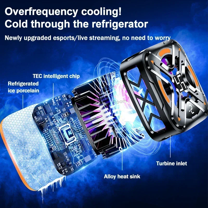 DY26 Magnetic Back Clip 2 IN 1 Mobile Phone Cooler Semiconductor Cooling Fan Radiator for IOS Android PUBG Heat Sink Universal