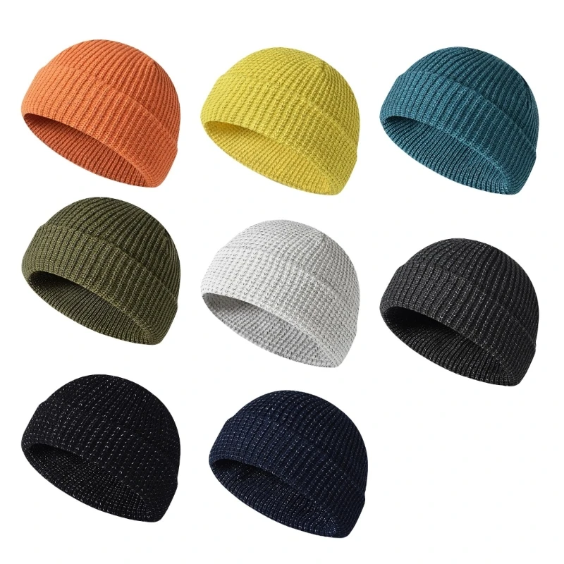 

Unisex Reflective Knitted Hats Casual Autumn Winter Hats Sweatproof Hat for Stage Performances Custome Decoration