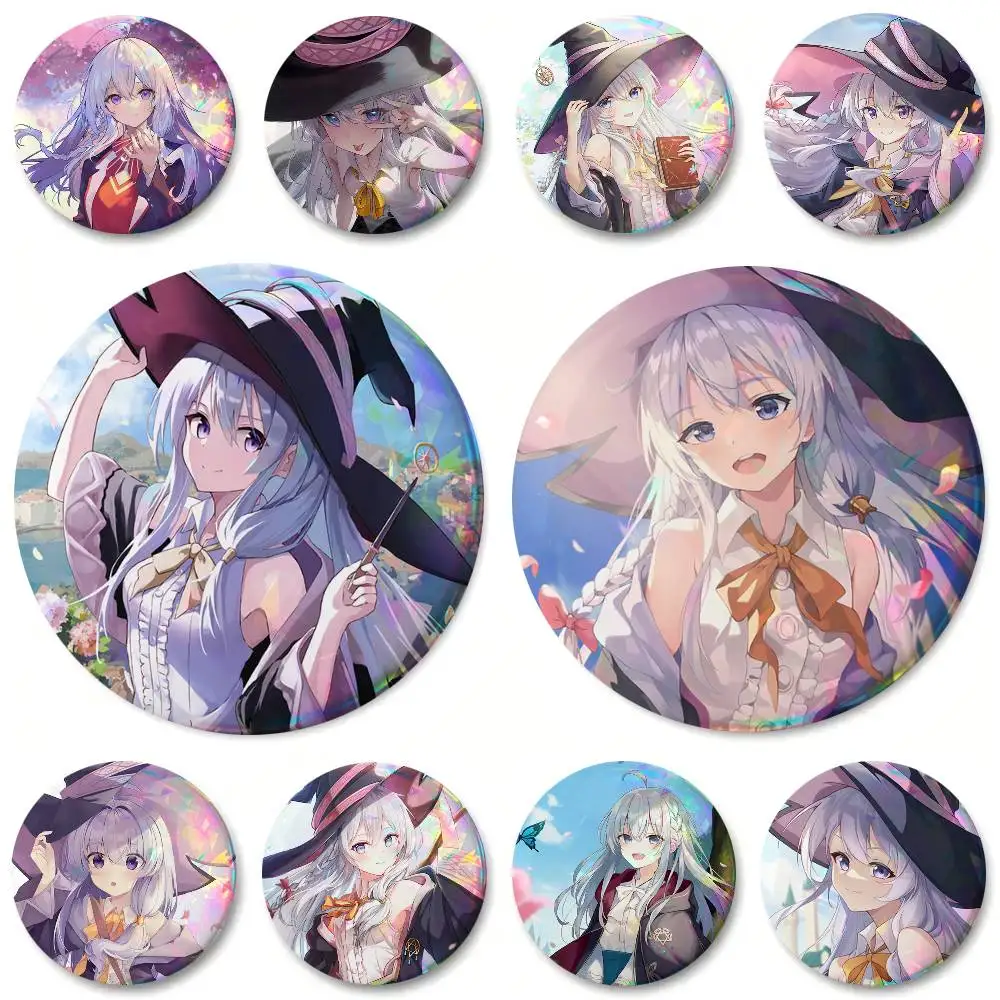 Wandering Witch Anime Girl Elaina Round Badge Creative Brooch Clothing Backpack Accessories Lapel Pin