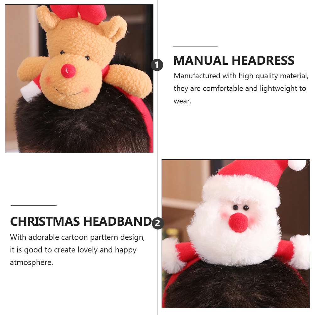 

2pcs Cartoon Patterned Christmas Headband Lightweight Comfortable Party Festival Hair Accessories For Women s Handmade