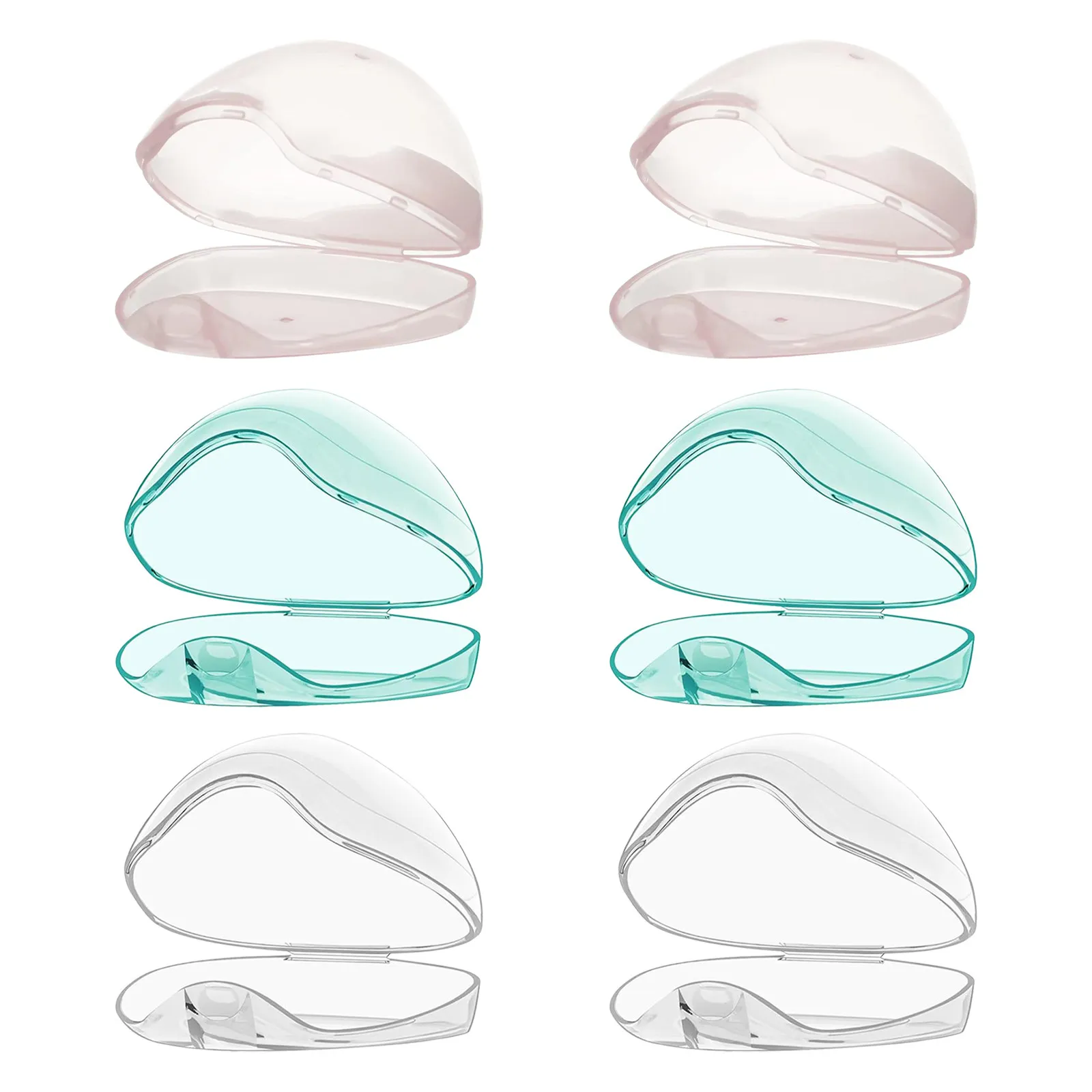 

Набор из 6 прозрачных контейнеров для пустышек - Треугольный футляр для хранения детских пустышек, портативный органайзер для путешествий и использования в детской комнате