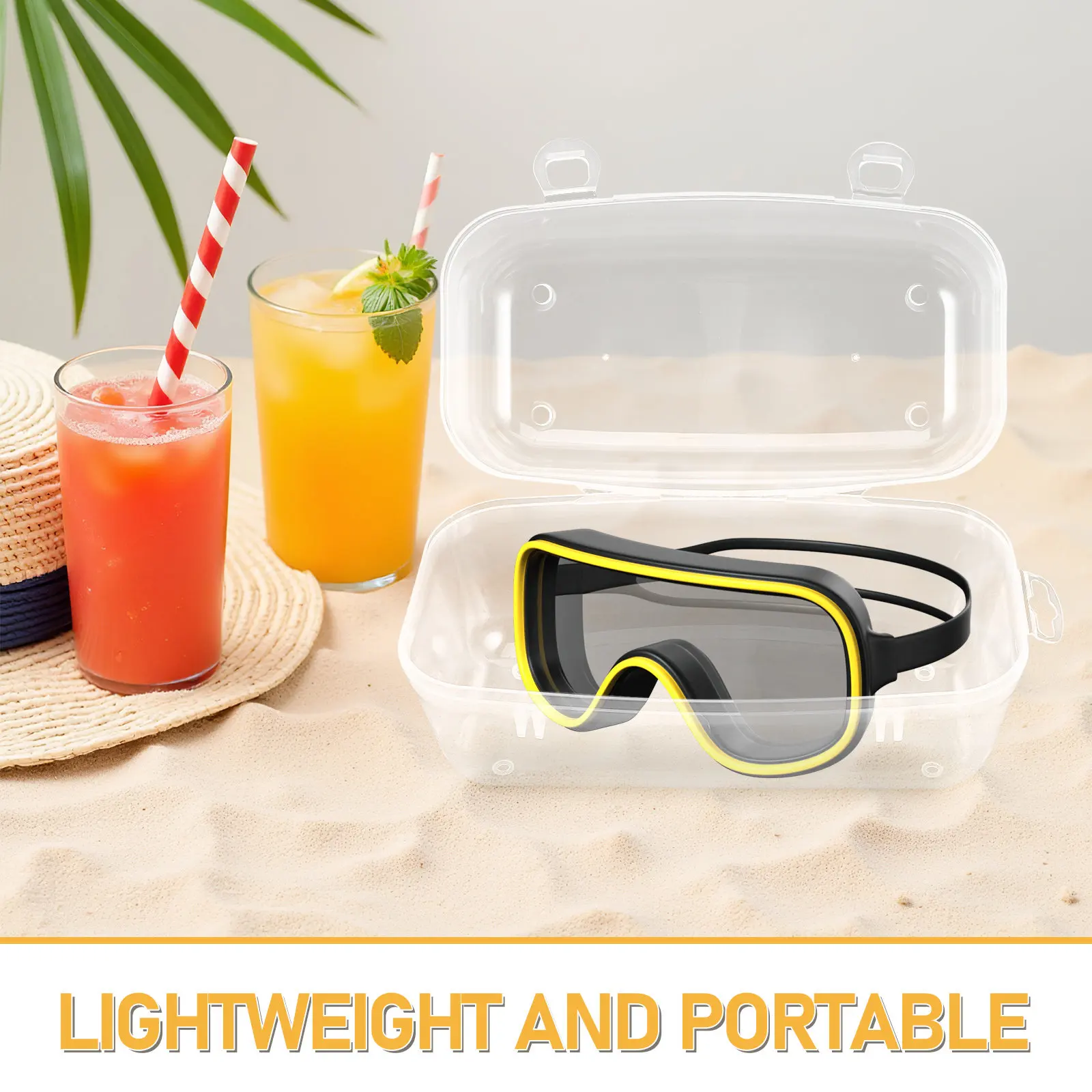 Hard Shell Waterproof Diving Masks Case Shockproof Compact Travel-Friendly Snorkeling Gear Storage for Scuba Swim Surf Beach