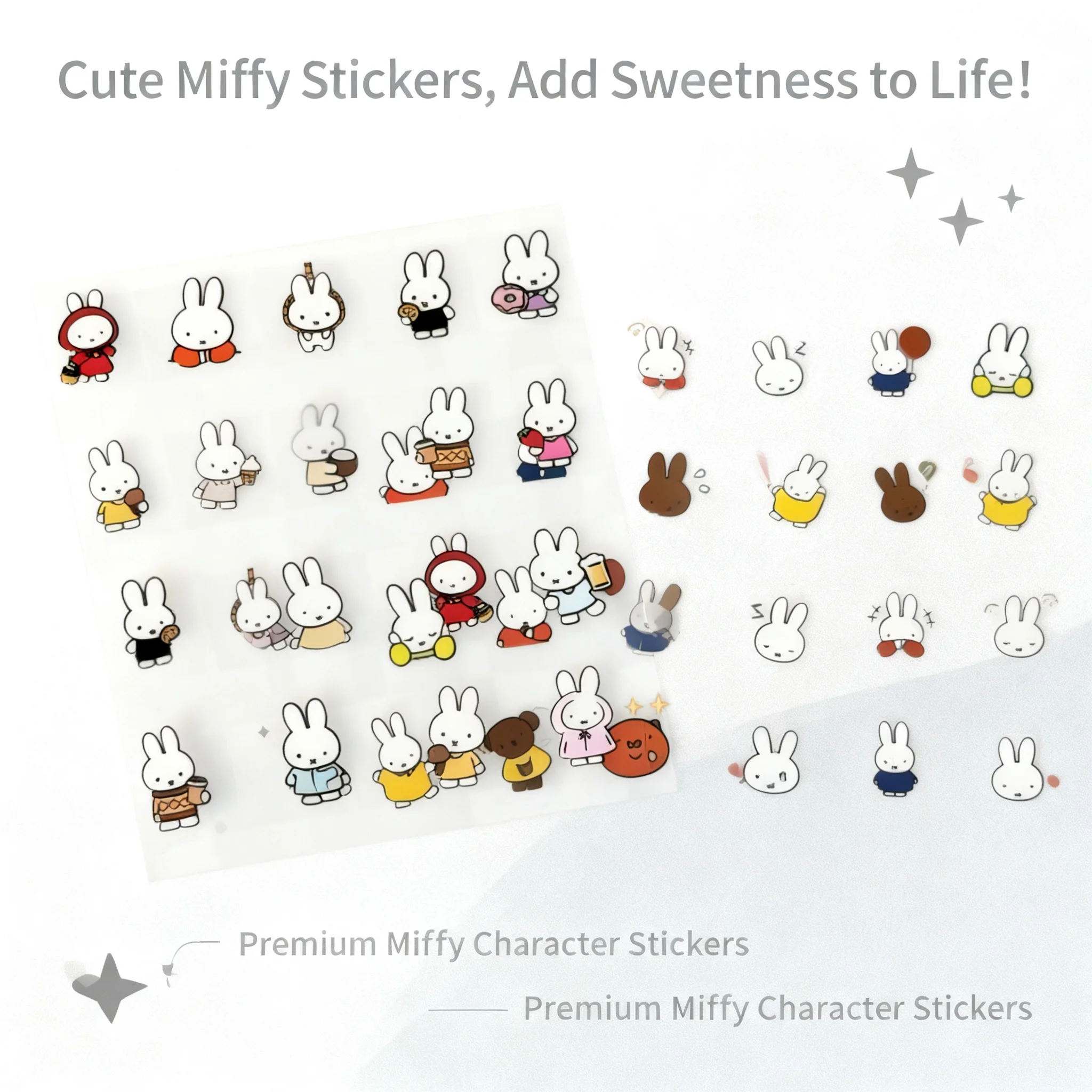 

Miffy Cute Kawaii Stickers Waterproof for Water Cup Computer Phone Case Ipad Notebook Decorate Gifts New