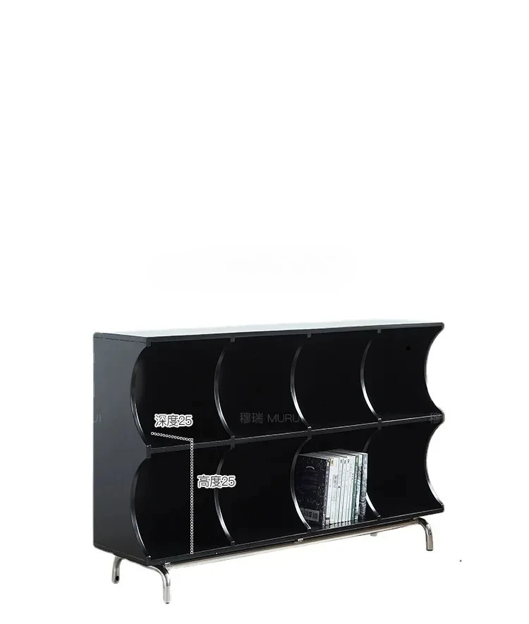 

Zhonggu Side Cabinet Simple Solid Wood Grid Cabinet Floor Low Cabinet Retro Storage Bookcase Living Room Display Bookshelf