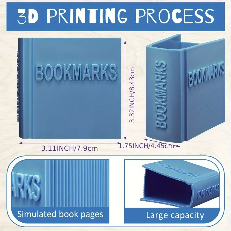 本型ブックマークホルダー - ポータブルデスクオーガナイザー、本愛好家へのギフト、ホームオフィスの装飾、学生、友人への学習収納ボックス