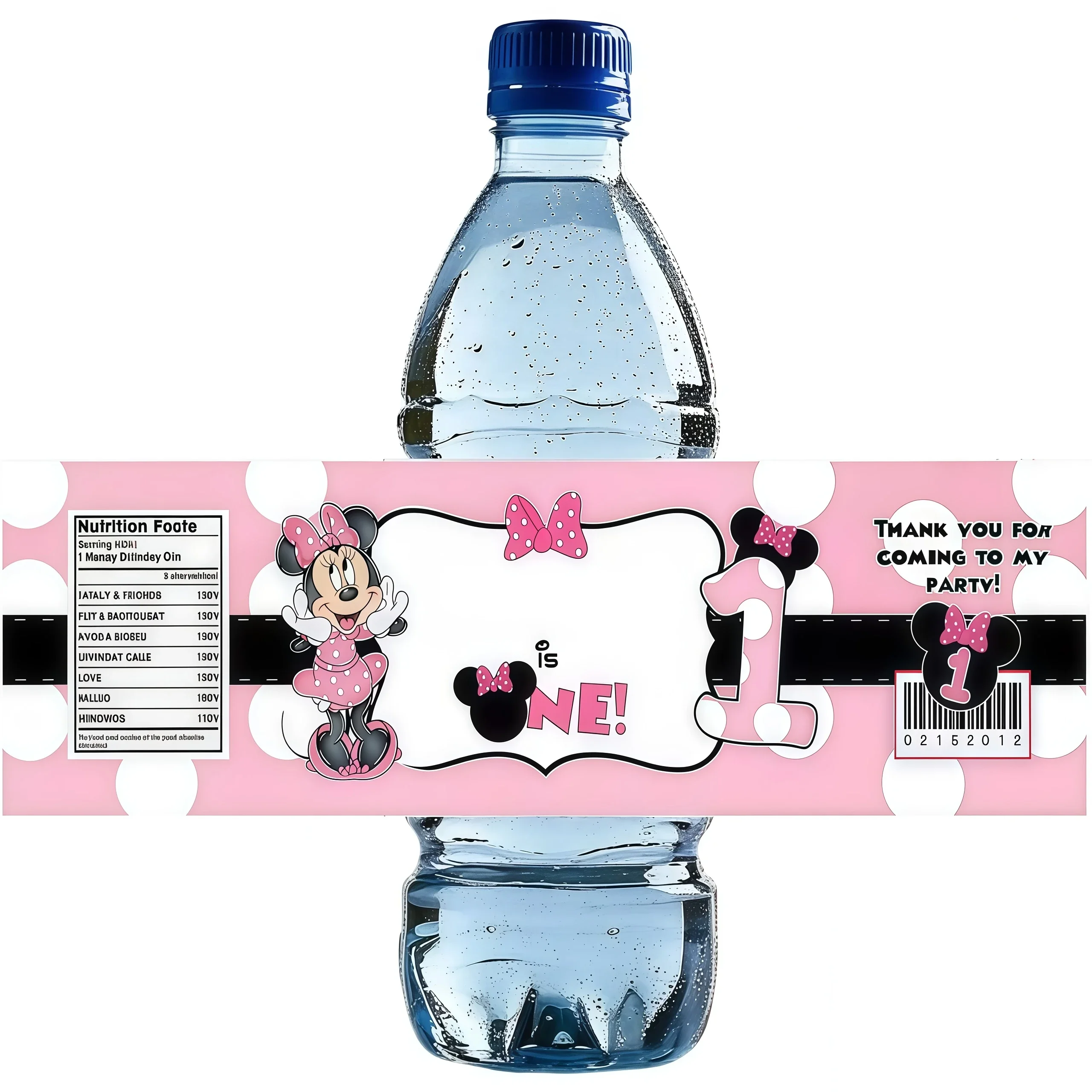 Minnie Party Supplies Bottle Labels For Baby Shower Kids Water Bottle Sticker Birthday Party Decoration view 2