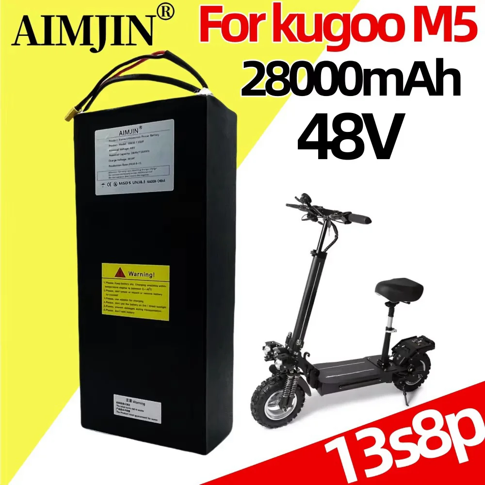 

13S8P 48V 28000mAh 18650 Lithium Ion Battery Pack for Kugoo M5/M5Pro/MaxSpeed Folding Electric Scooter Battery Built in BMS