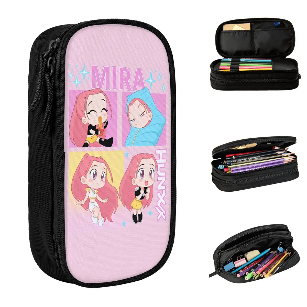 

Pencil Case Kpop Demon Hunters Animation Pencil Pouch Huntrix Saja Boys School Pencil Cases Students Canvas Stationery Organizer