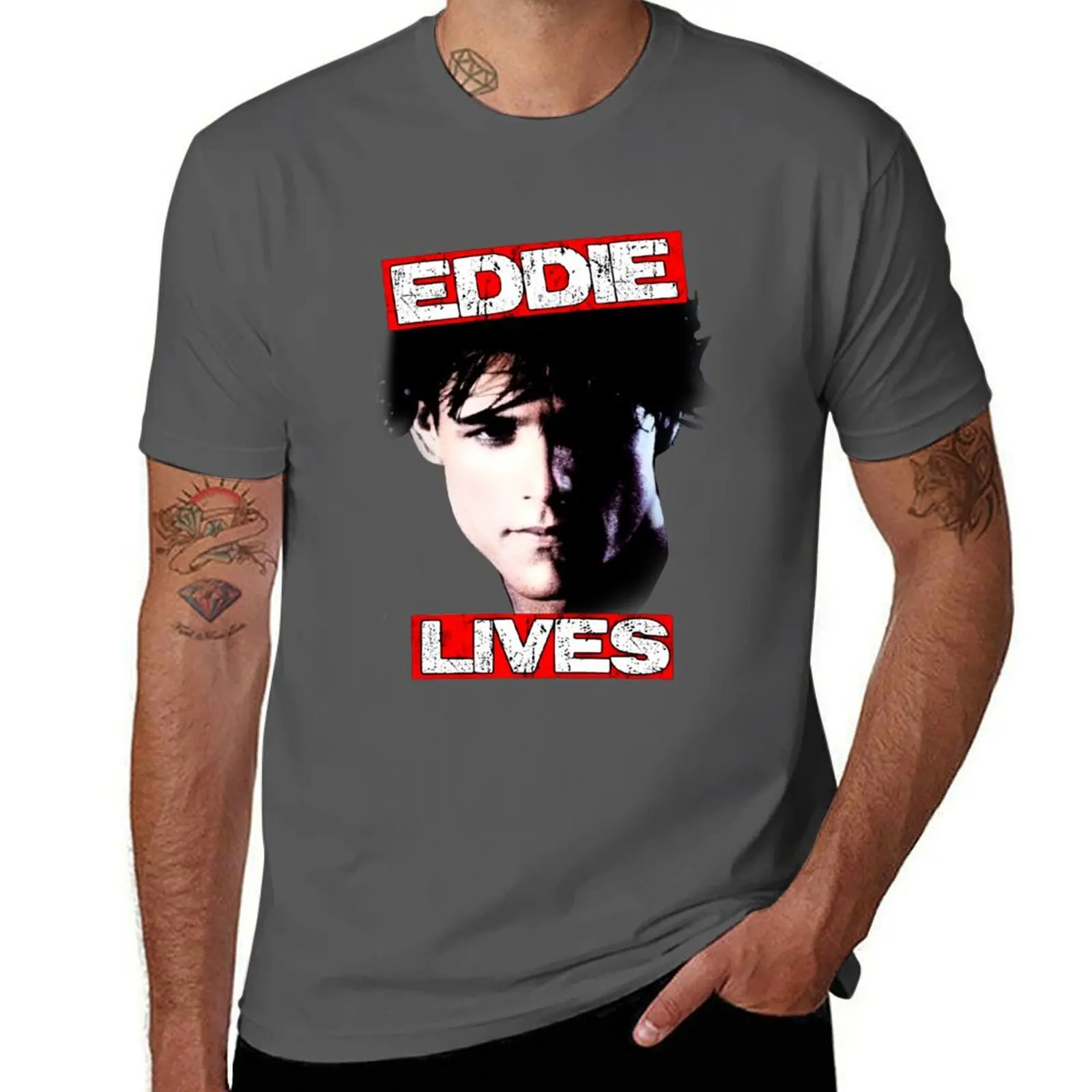 

Eddie Lives Eddie and Movie The Cruisers Michael paraa Eddie Wilson T-Shirt Classic Crew Neck Cotton T-Shirt