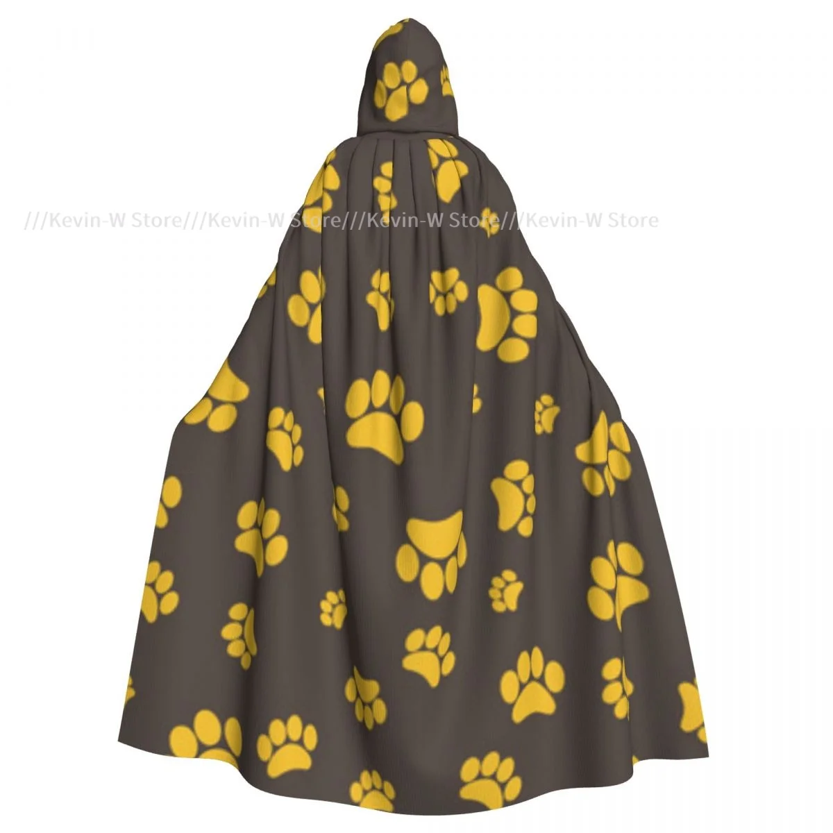 Long Cape Cloak Dog Footprint Pattern Hooded Cloak Coat Autumn Hoodies