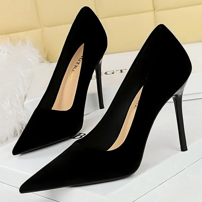 BIGTREE Shoes Fashion High Heels Women Shoes Suede Women Pumps Sexy Party Shoes Stilettos Heels Ladies Shoes Female Pumps 2024