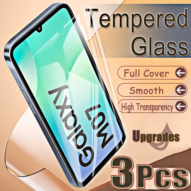 Upgrade 3PCS Fingerprint-Unlock Protect 9H gehärtetes Glas für Samsung Galaxy M07 4G M 07 Anti Explosion HD Displayschutzfolie