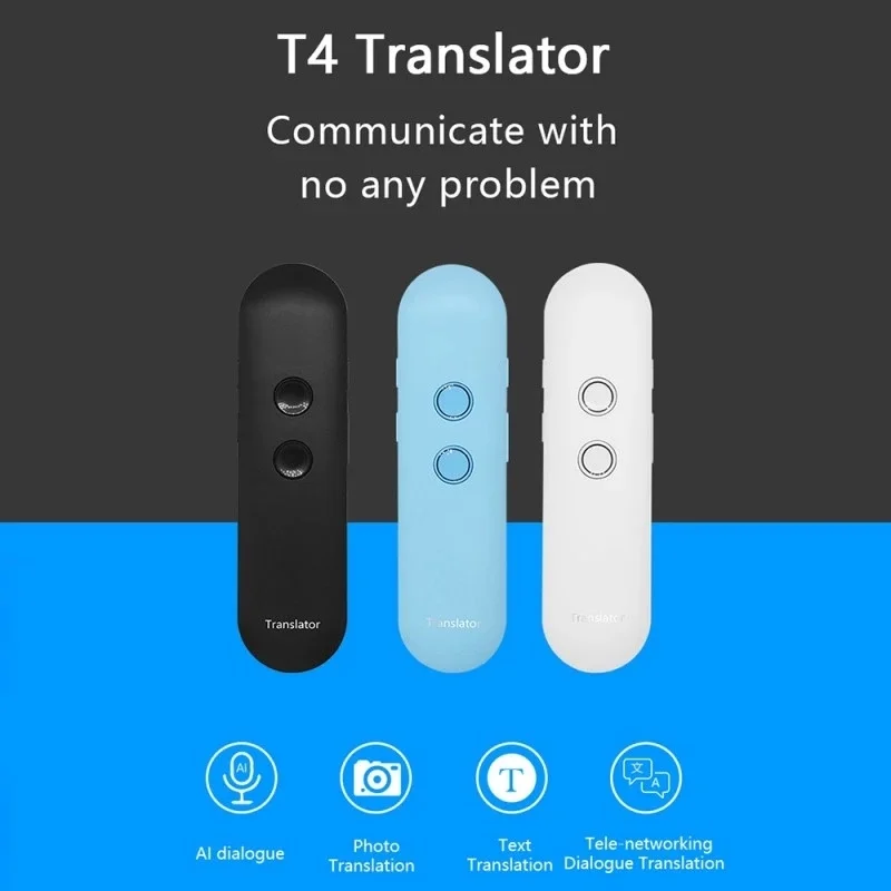 

Portable Smart Voice Language Translator T4 Instant Two Way Voice Translator 42 Languages Translation For Business Travelling