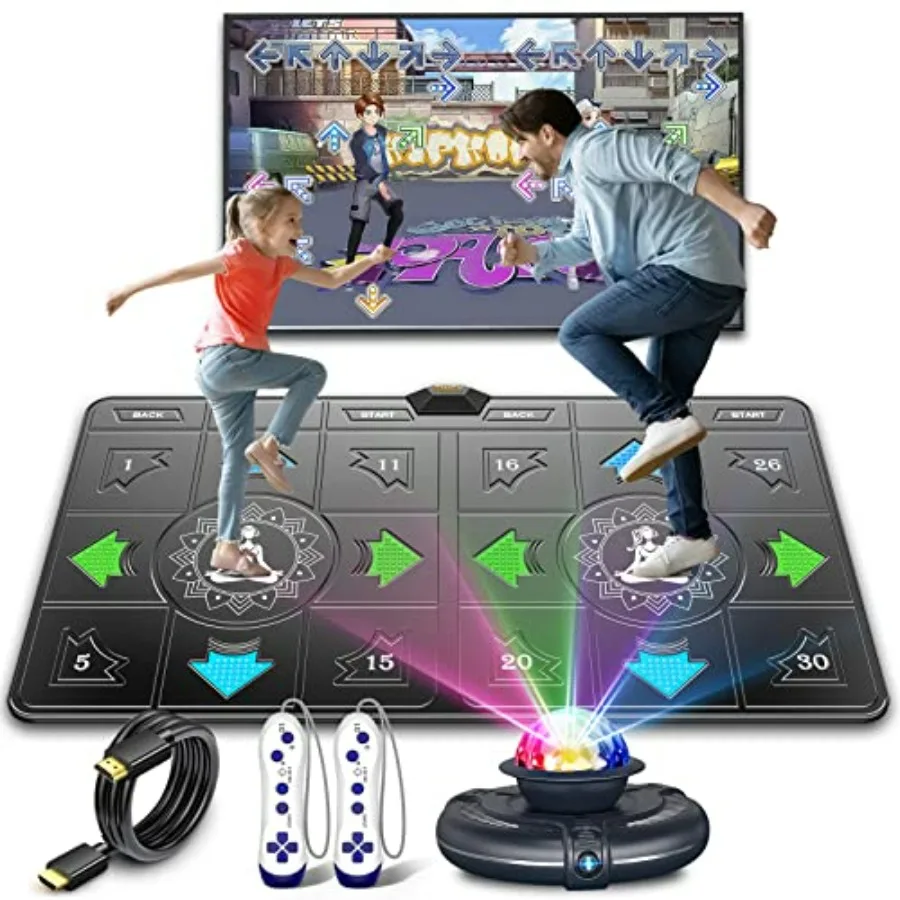 

Wireless Dance Mat for Adults Interactive TV Game System with Fitness Dance Pad Plug Play Indoor Sports Games for Family Fun Gr