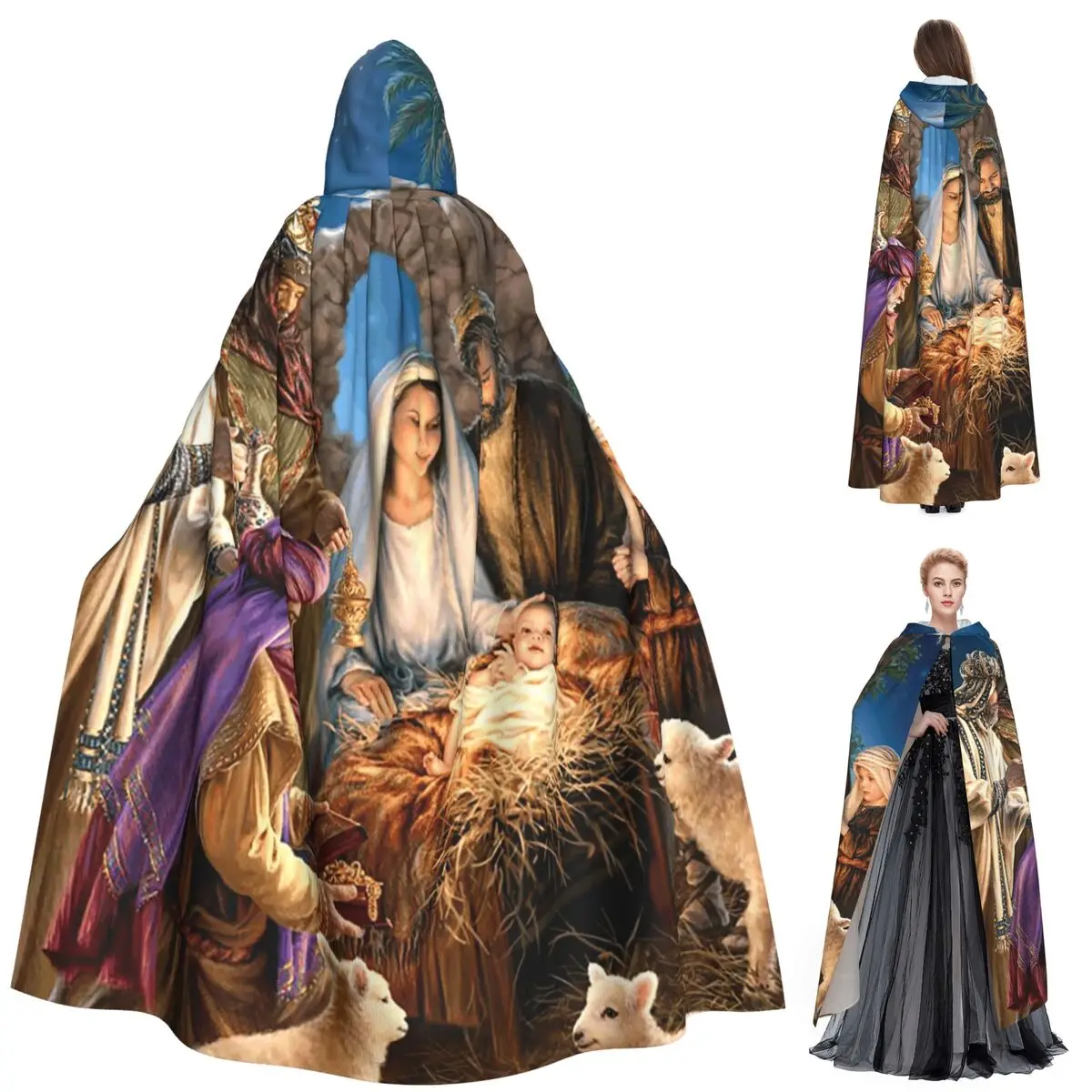 

Рождество Холст Настенное Искусство Рождество Рождество Длинный Плащ с Капюшоном Ведьма Средневековый Костюм Косплей Хэллоуин Вампир Взрослый Унисекс