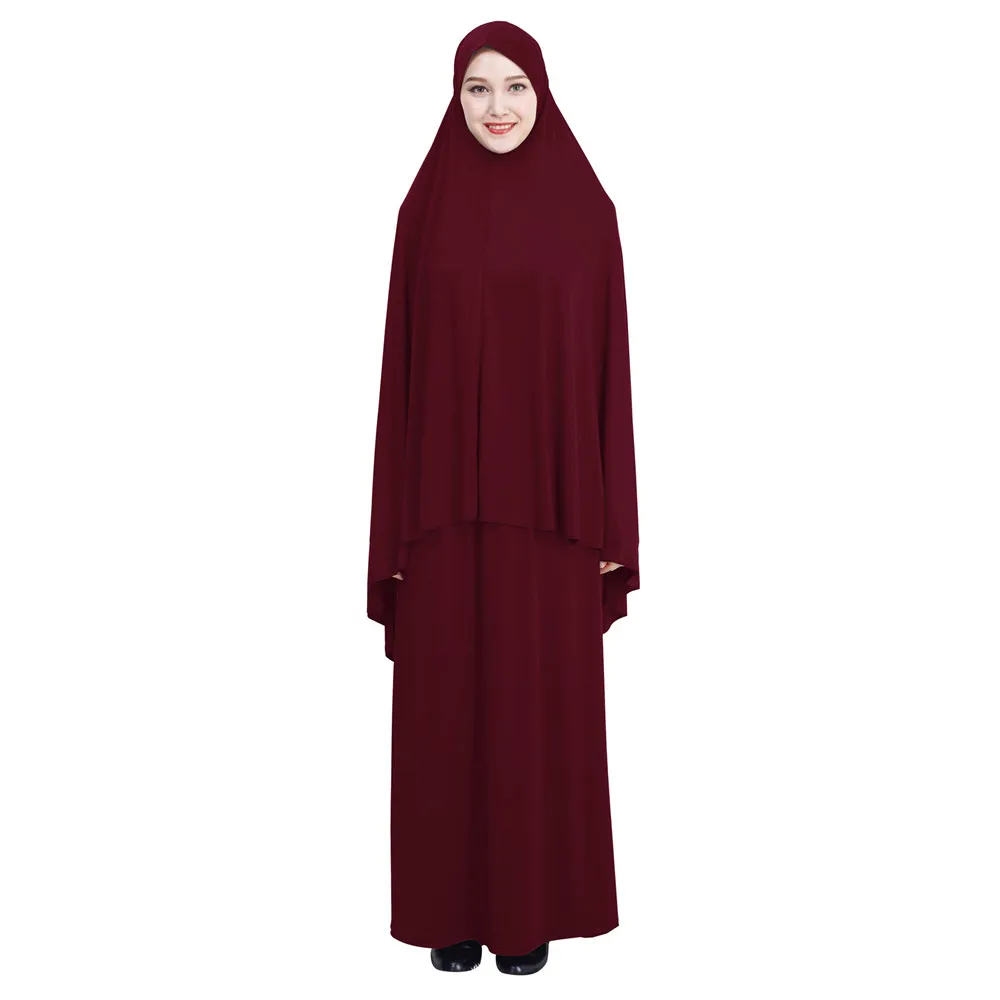 

Ramadan Muslim Prayer Garment 2 Piece Set Women Khimar Abaya Long Hijab Skirt Full Cover Islam Clothes Burka Niqab Robe Dress