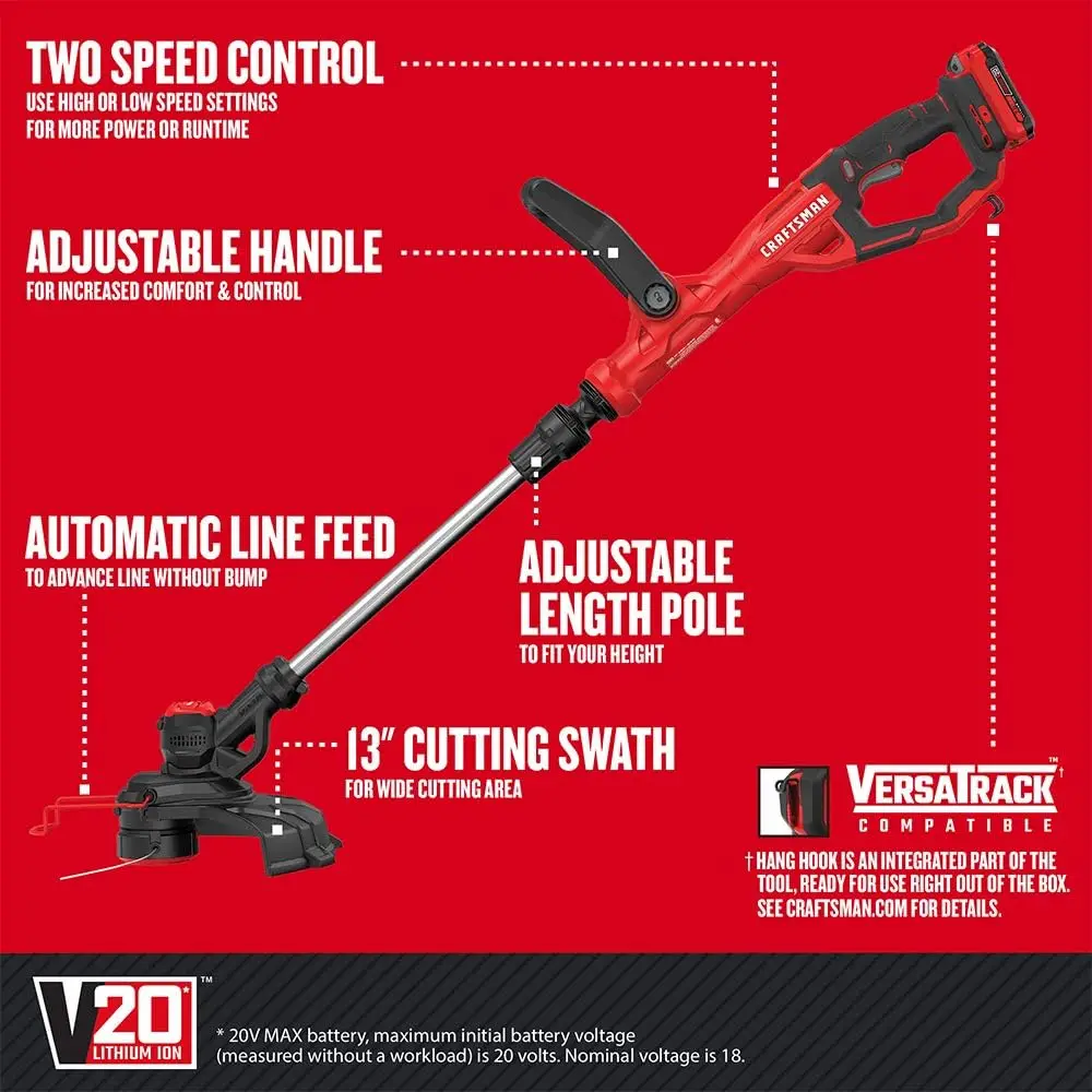 V20 WEEDWACKER String Trimmer & Edger, Cordless (CMCST900D1)