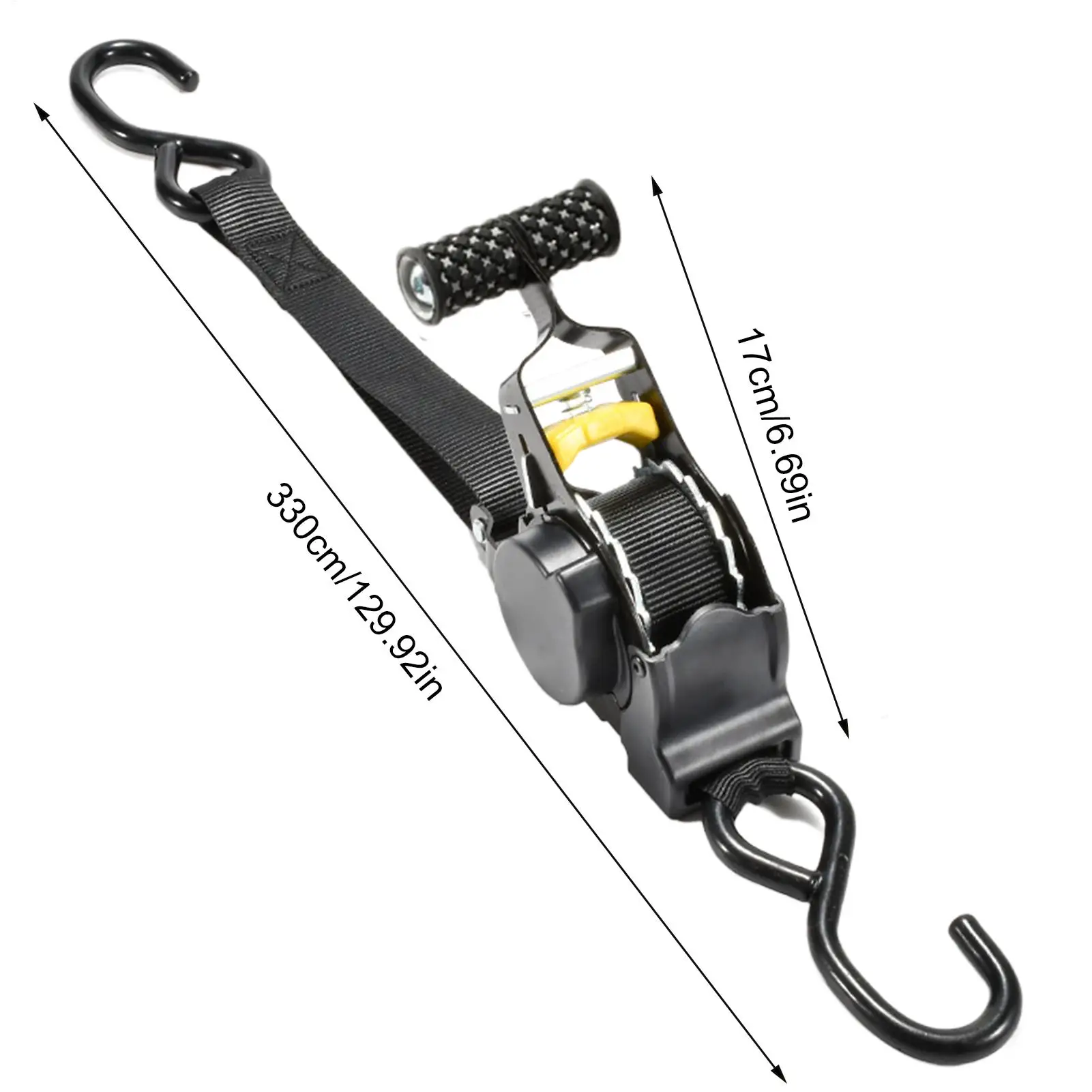 Retractable Tie Down Straps Bed Mounted Ratchet Straps With Plate Load Binding Automotive Tools For Cargo Trailer Kayak ATVs