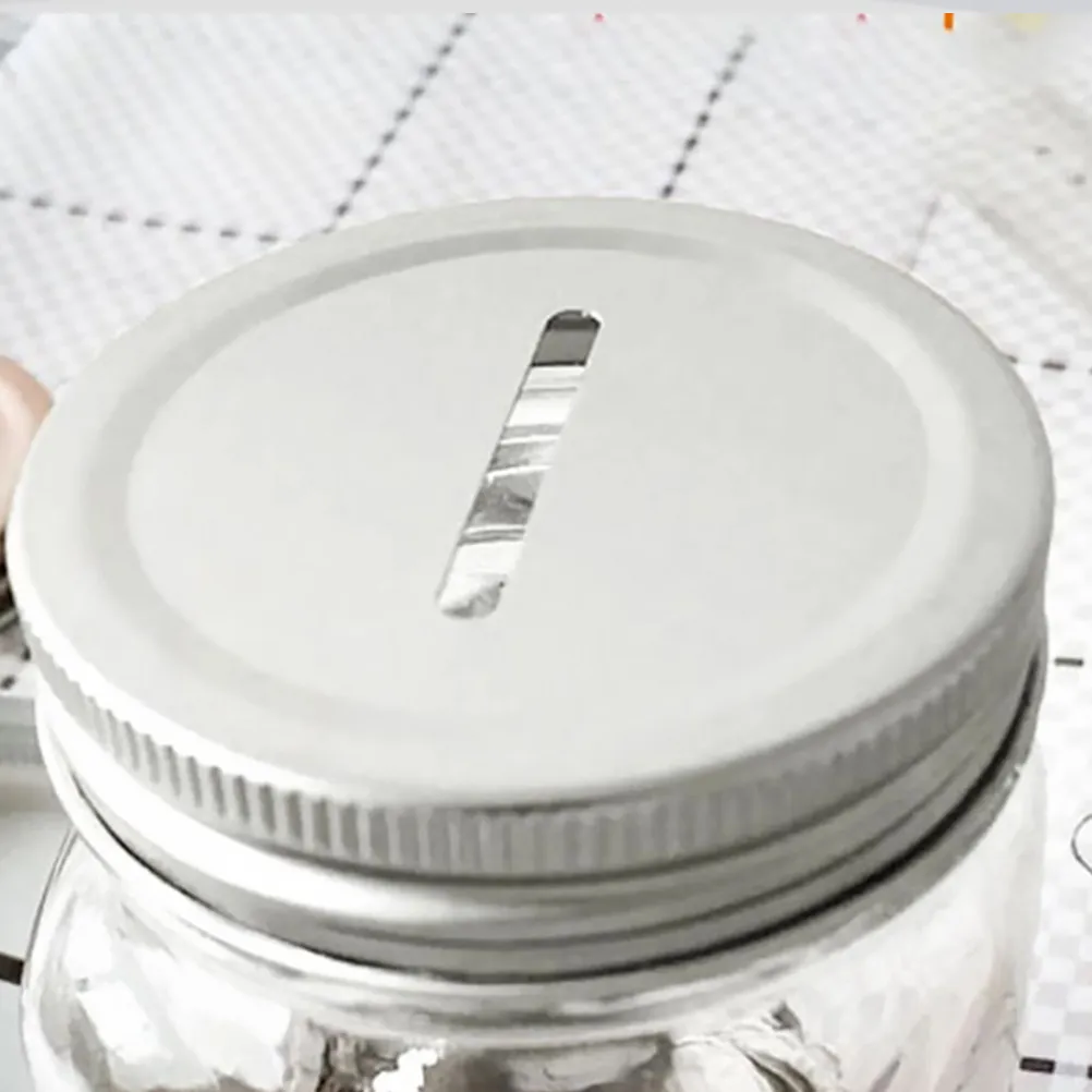 4Pcs Jar Coin Slot Lids Metal Caps Replacement for Saving Pot Piggy Bank Money Storage Coin Slot Bank Lid