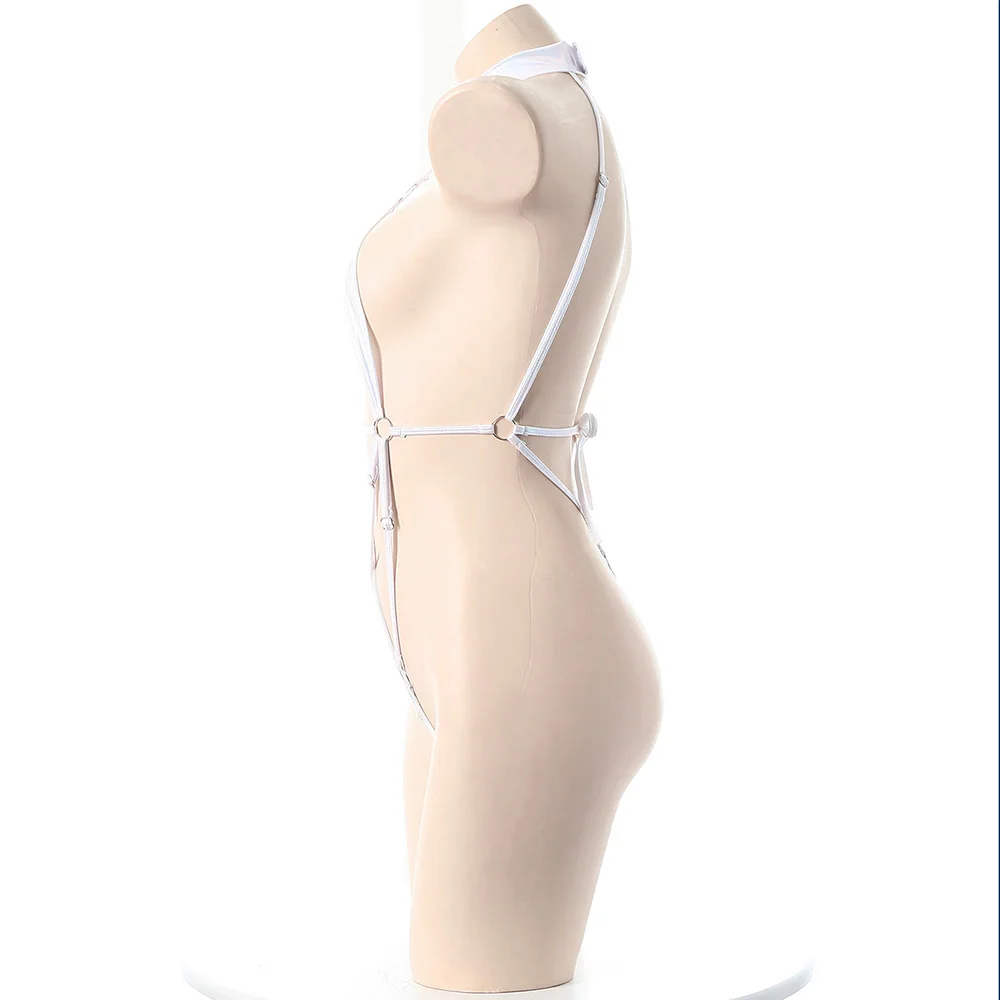 مثير الملابس الداخلية ملابس سباحة نسائية صغيرة 2025 المرأة الليزر النسيج بيكيني ارتداءها ضمادة البيكينيات مجموعات ملابس السباحة الملابس الداخلية