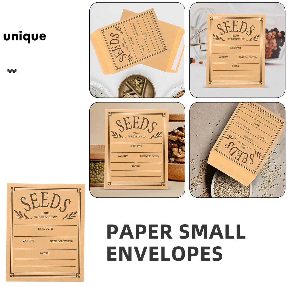 100 peças envelopes transparentes sacos de amostra chave mini flores impressas papel kraft reutilizável