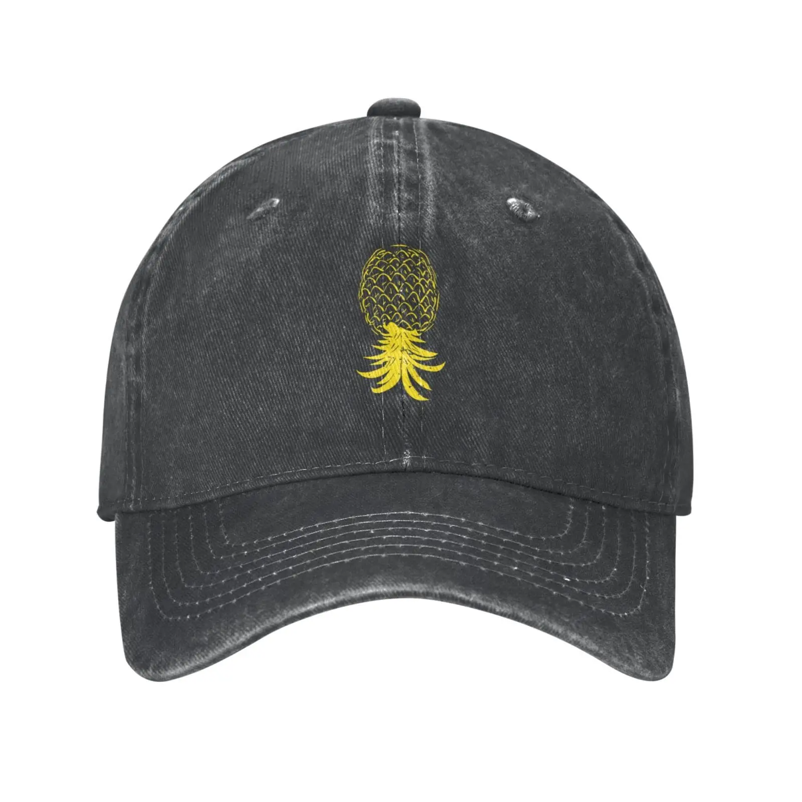 Upside Down Pineapple Baseball Cap for Men Women Denim Hat Washed Cotton Fashion Cap Unisex Adjustable Sports Outdoor