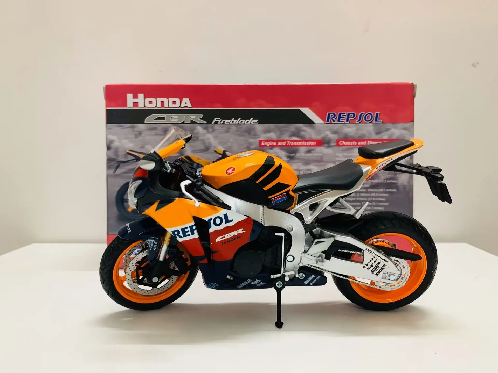 1:12 Scale Die-Cast/Plastic Motorcycle CBR1000RR Fireblade Repsol Joycity Bike Model Newin Box