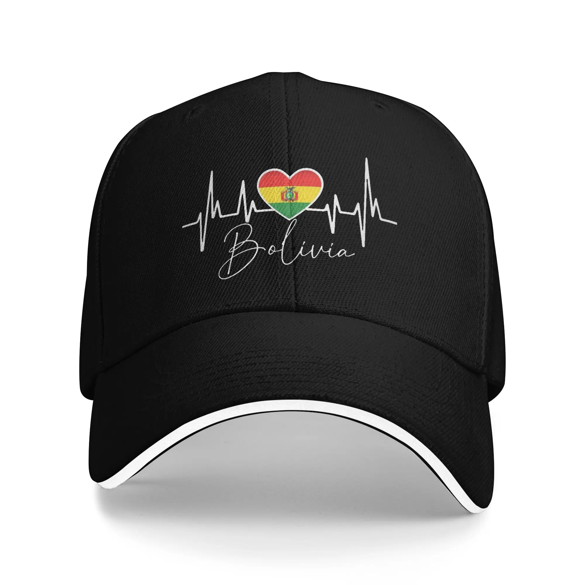 My Heart Beats for Bolivia Hunting Baseball Caps For Mens  Unisex Tactical Snapback Cap For Women Summer Golf Hat