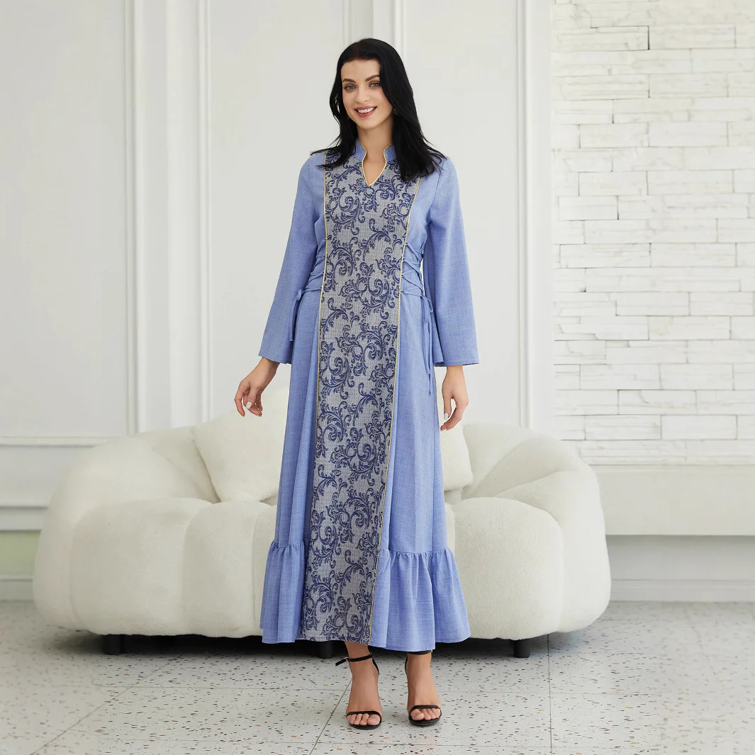 Muslim Islamic Luxury Abaya Embroidered Flower Hoodie Abaya Conservative Long Sleeve Abaya Designer Dubai Printed Robe 5