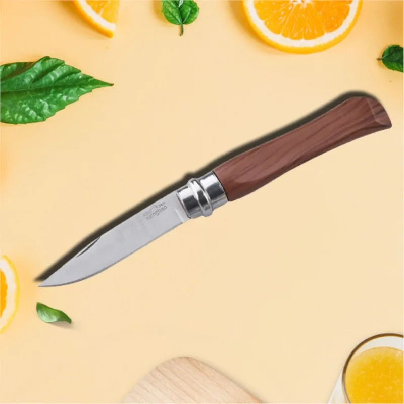 Stainless steel folding fruit knife Portable Pocket knife Wooden handle Kitchen peeling the perfect fruit and vegetable knife