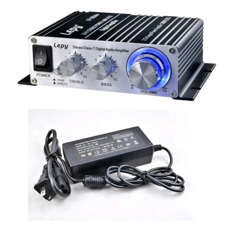 10pcs Lepy LP-2024A+ 20W Hi-Fi AMP Class-T Digital Stereo Amplifier + Power Adapter Car Amp