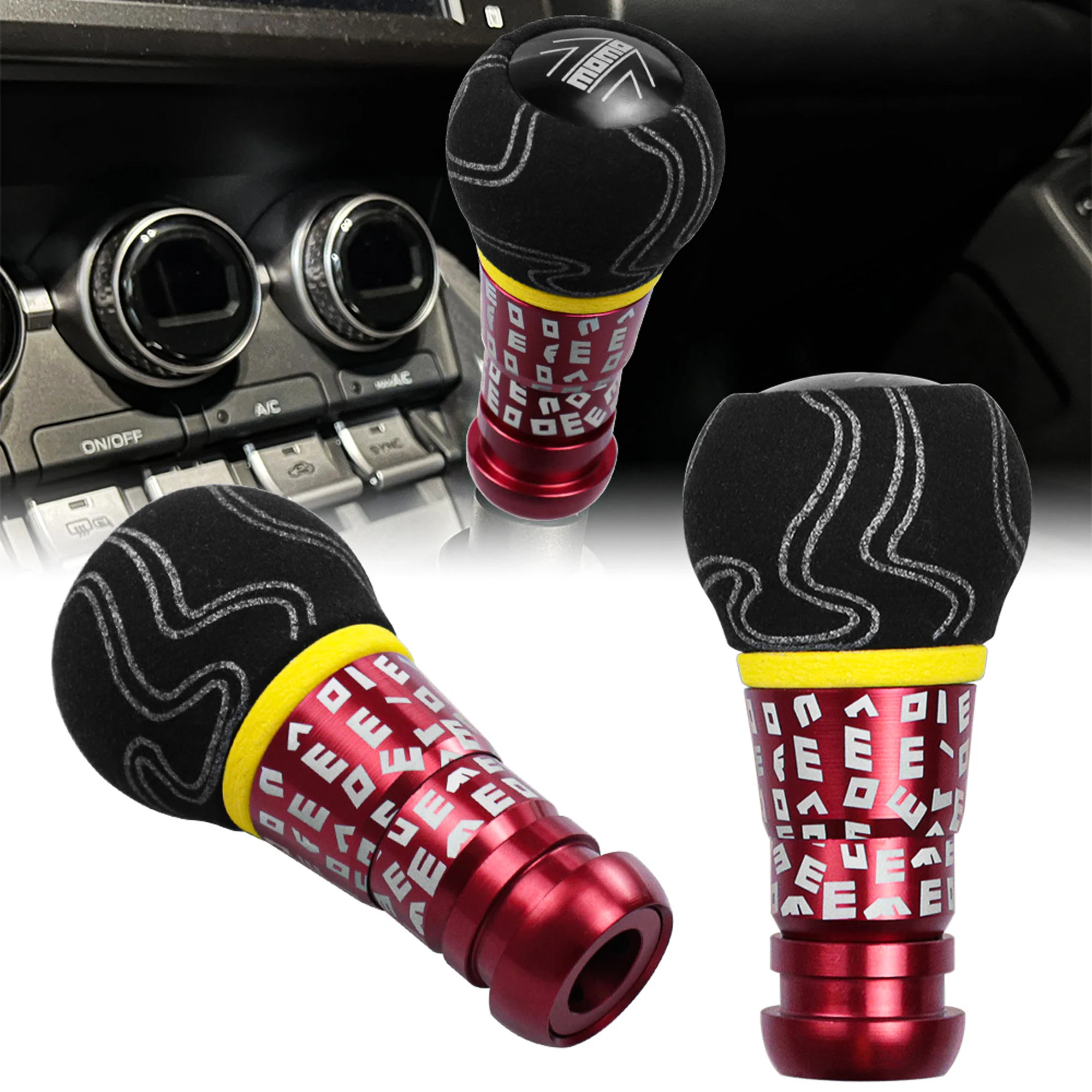 MOMO Gear Shift Knob Graffiti Aluminum Suede automatic Transmission Stick Shifter Lever for Automatic Car Interior RefitTools