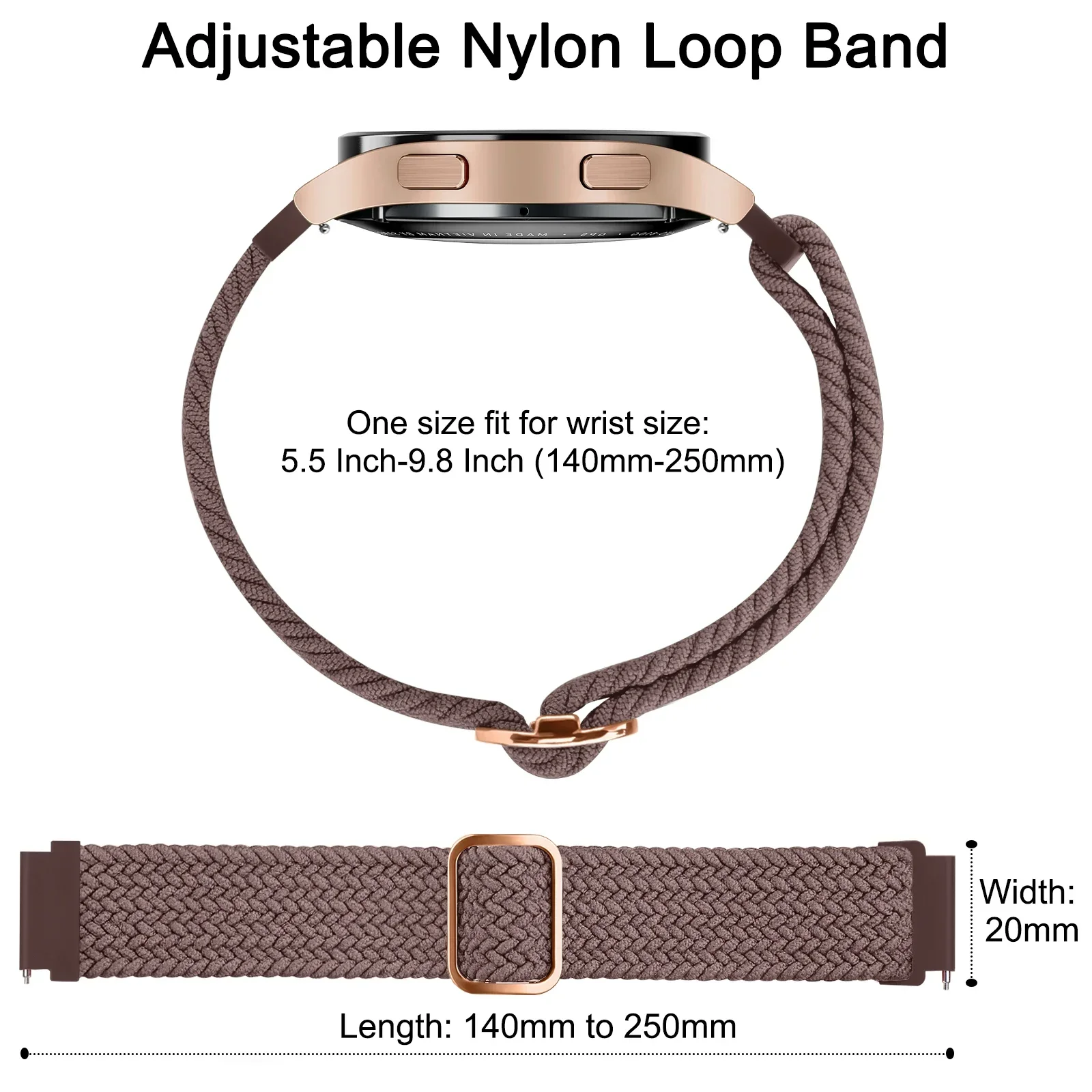 20mm Elastic Braided Watch Band for Xiaomi Mibro Lite/Color/Air Strap Bracelet for Haylou RS4 LS12/RS4 Plus/Ls02 Band Wristband