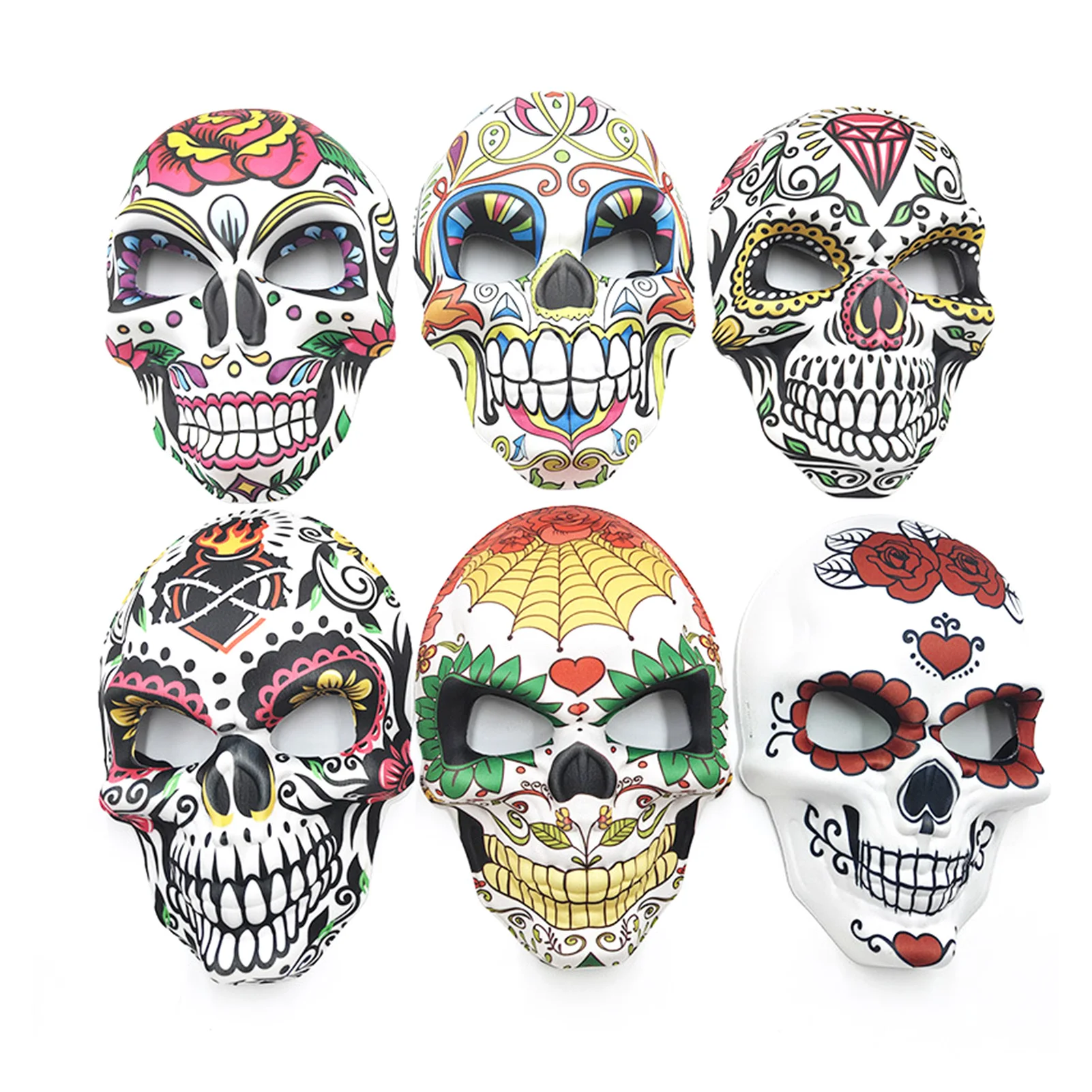 Mexican Festival Printed Mask Zombie Skeleton Masquerades Party Mask Cosplay Costume Prop For Birthday Festival Holiday