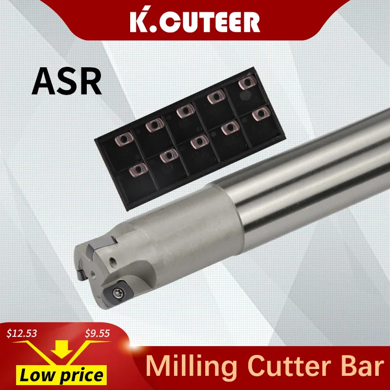 ASR ASRC16-16 C20-20 C25-25 C32-32 120-250mm CNC Tool Cemented Carbide Blade EPNW High Feed Fast Cutting End Milling Cutter bar